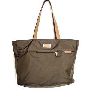 Briggs & Riley Baseline Large 21" Traveler Tote BL255-7 Olive Green Tan Luggage